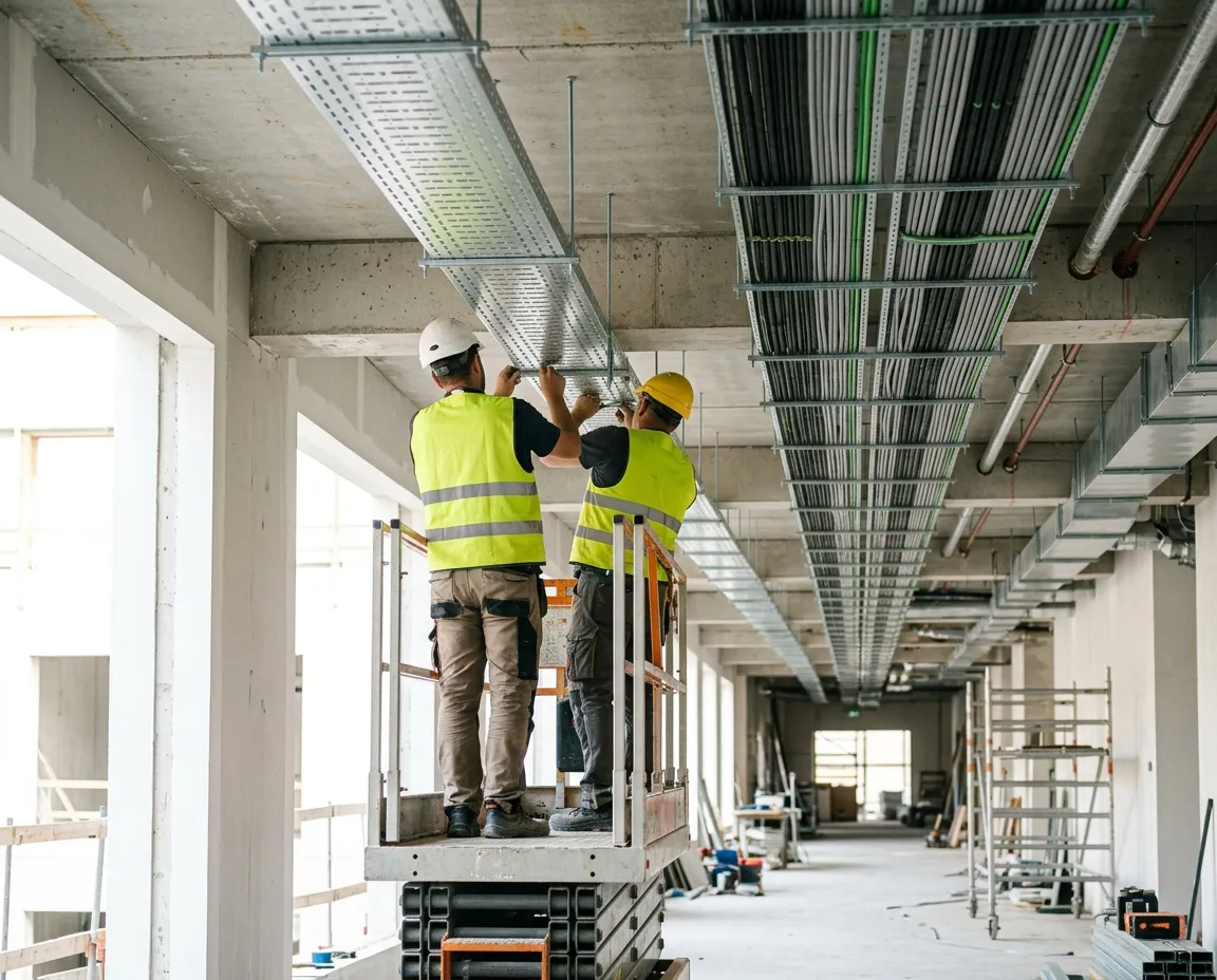 Elektroinstalace na stavbě veřejné budovy