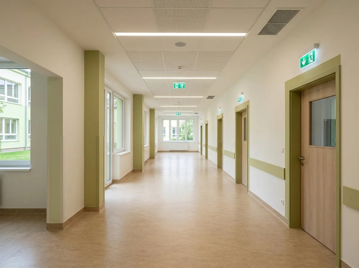 Zrekonstruovaná chodba školy